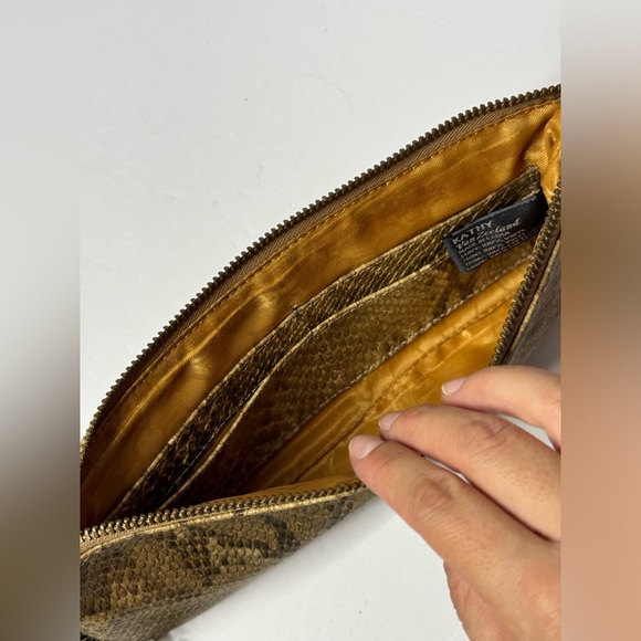 KATHY VAN ZEELAND Faux Snake Clutch Purse with Ornate Strap - Picture 8 of 12